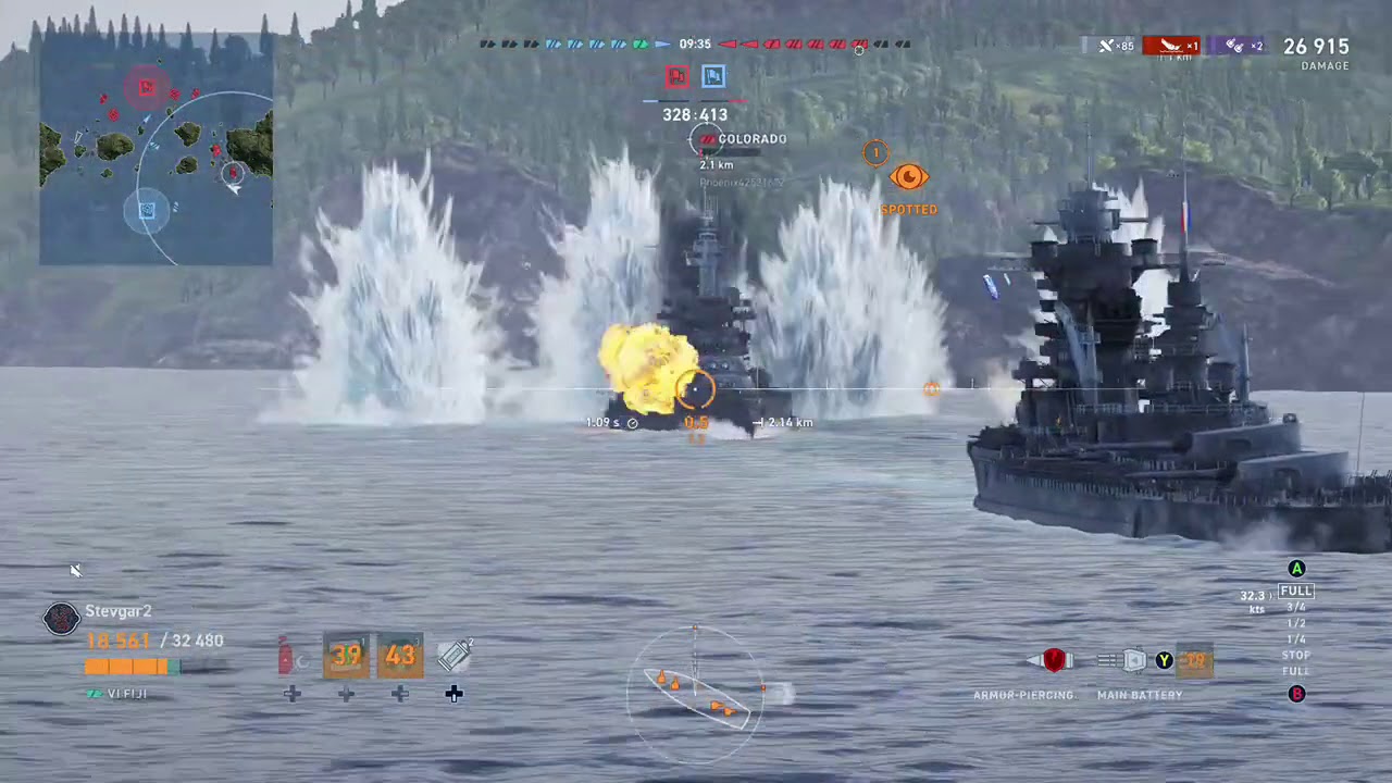 World of Warships legends 5 min clip HMS Fiji