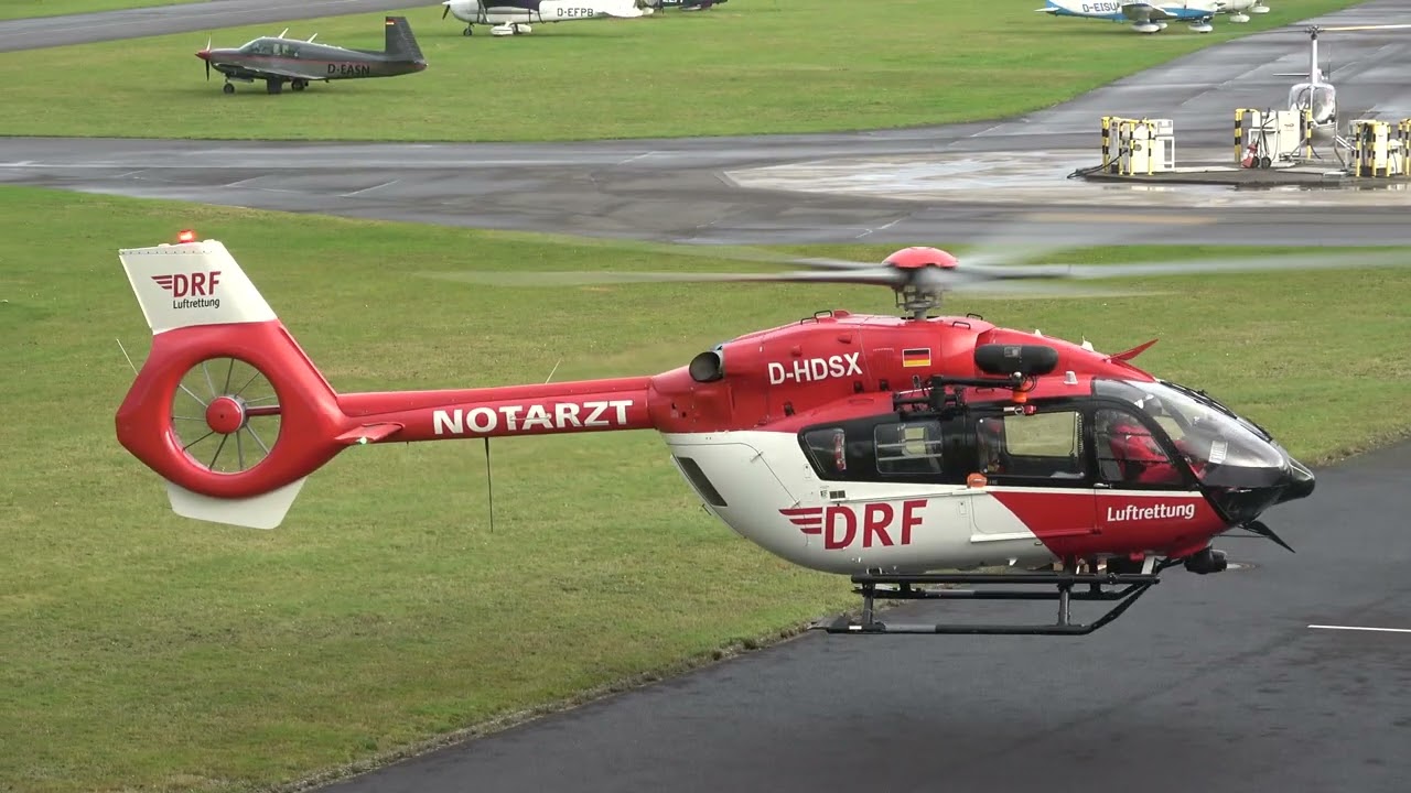 AIRBUS H145 D-HDSX DEPARTING FROM BONN HANGELAR AIRFIELD GERMANY - EDKB 15-11-2025