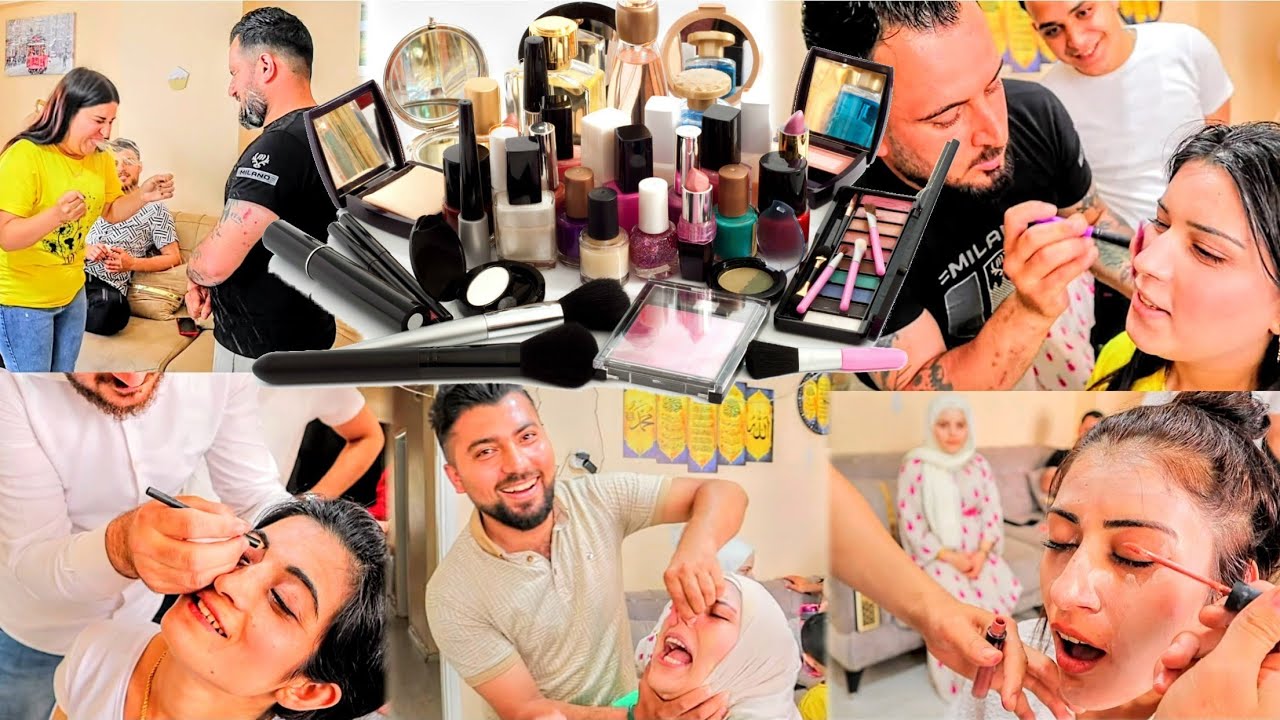 إذا الرجال حطو مكياج لزوجاتون 😂💄مين رح تطلع أحلى وحدة // تحدي الأزواج الحلقة ٣