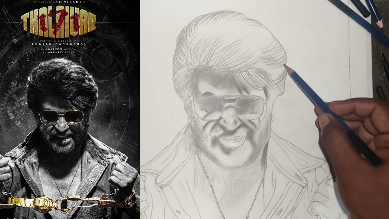 How to drawing coolie / thalaivar 171 drawing / Lokesh kanagaraj / Rajinikanth  / coolie drawing