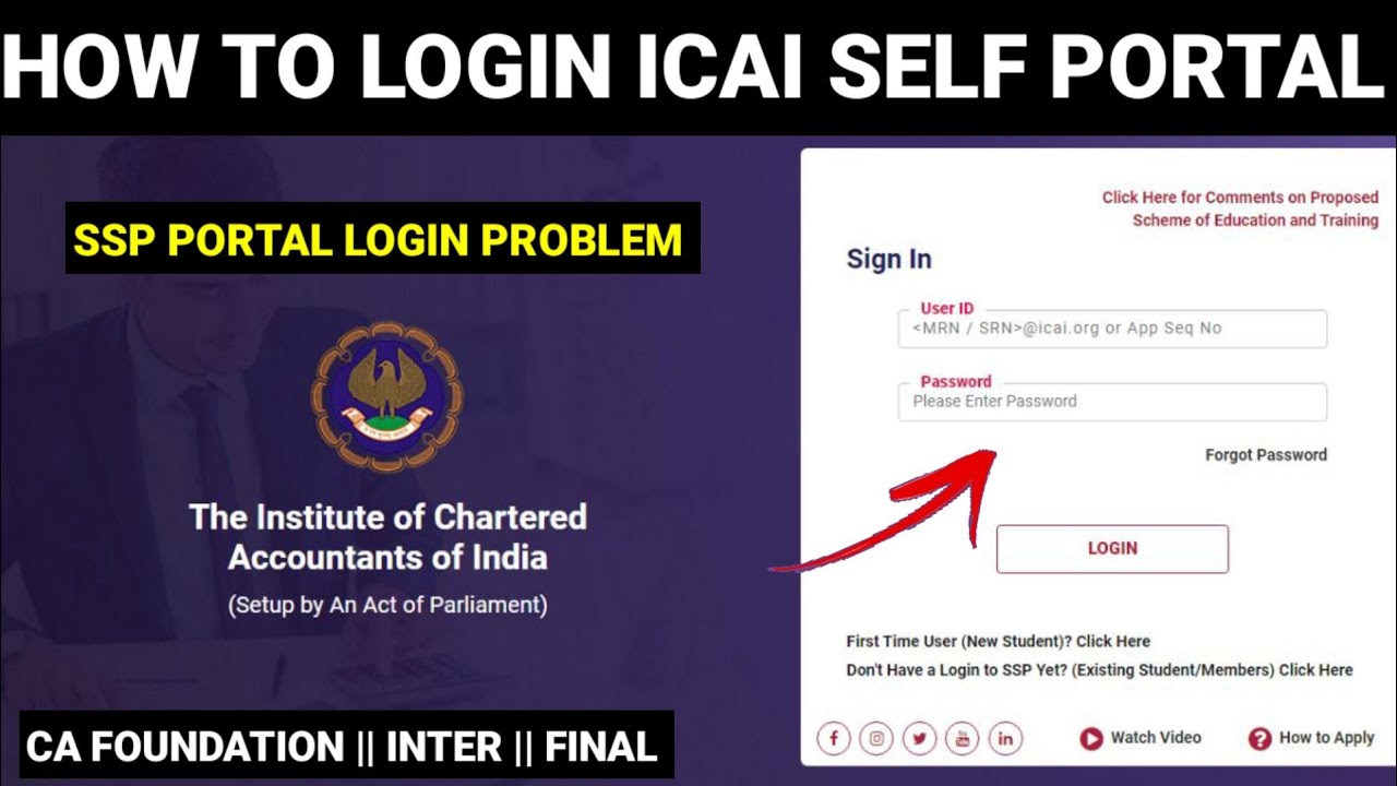 CA Student Facing Big Problem || How To Login ICAI Self Portal