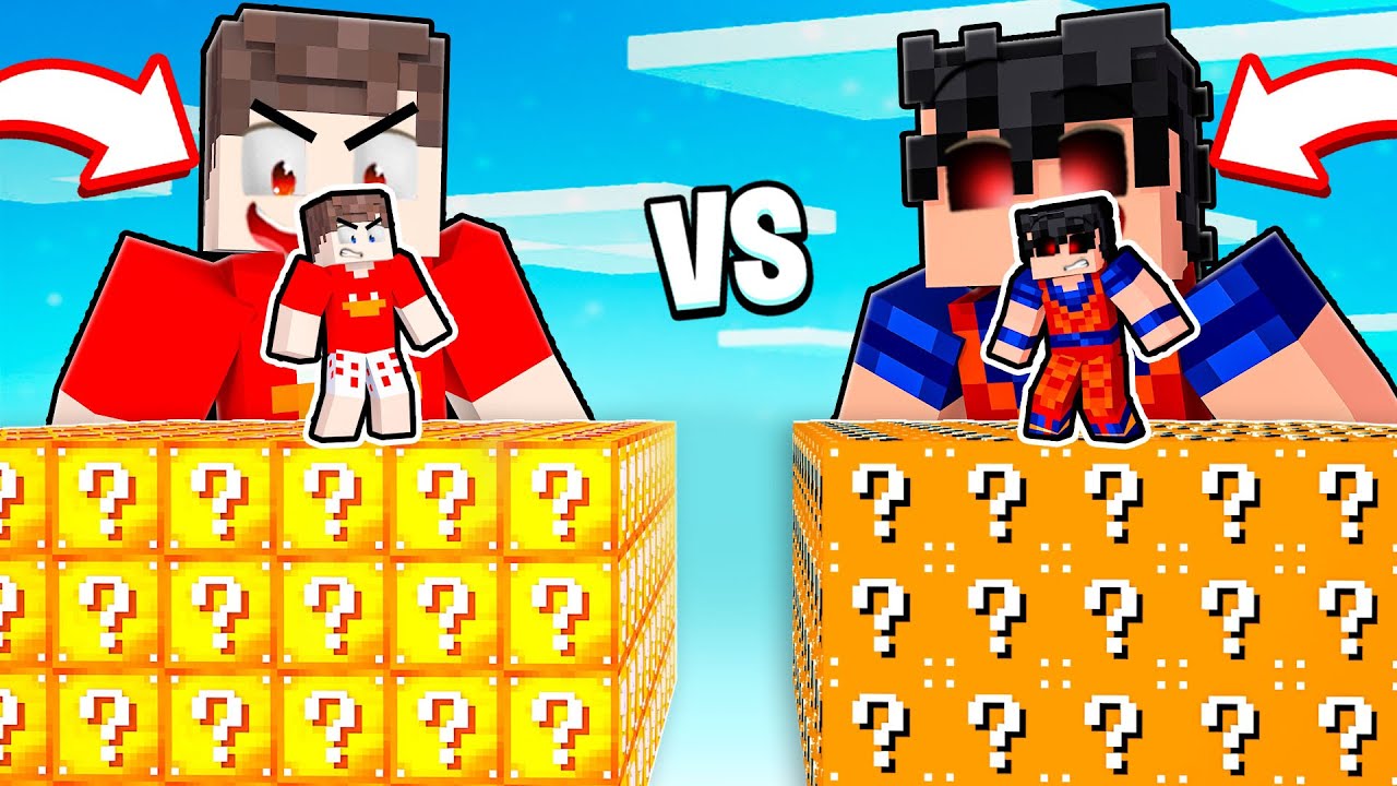 BETO REVERSO VS DAVI REVERSO NO DESAFIO DO CUBO DE LUCKY BLOCK NO MINECRAFT!