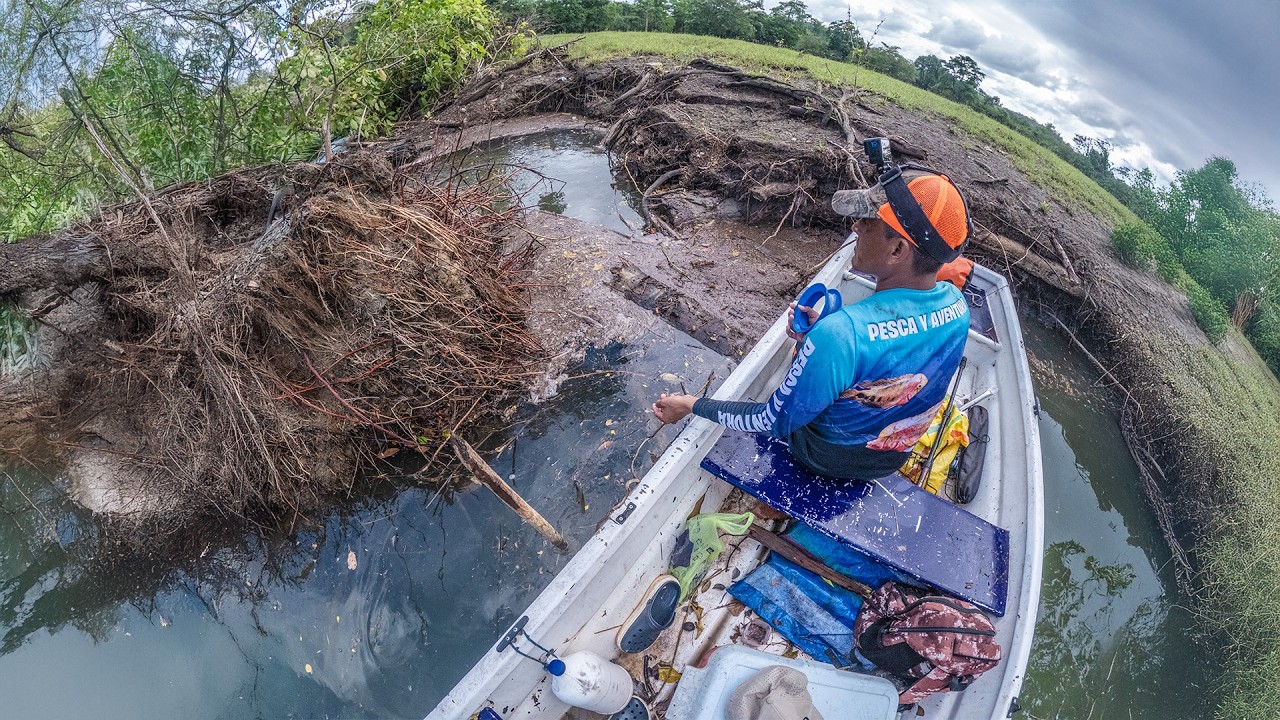 Pesca y cocina encontramos un lugar con muchísima pesca usando lombriz