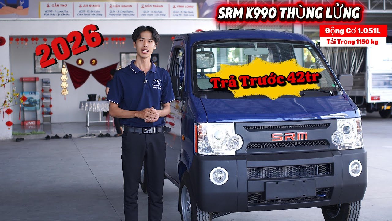 #9 XE TẢI SRM K990 THÙNG LỬNG 2026 - TẢI TRỌNG 1,150kg