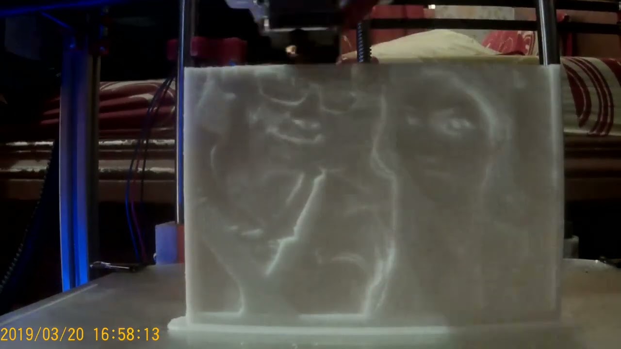 3D printed Lithophane timelapse