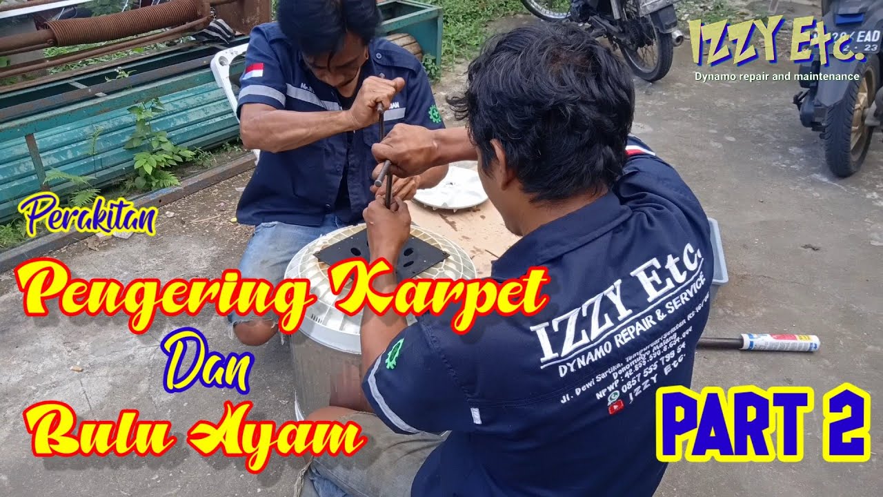 Rakit mesin spiner karpet atau bulu ayam dari mesin cuci bekas ( part 2 )