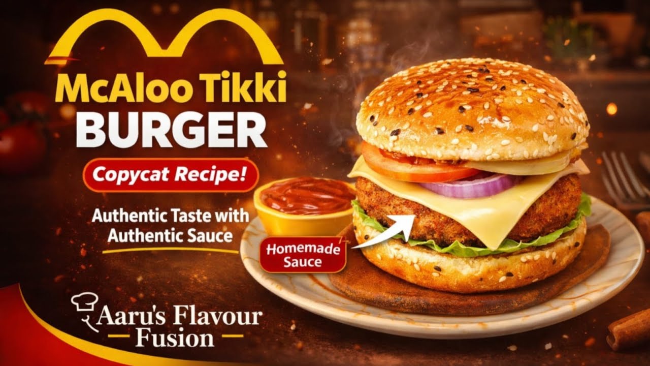 McDonald’s Style Aloo Tikki Burger 🍔 | Exact Copycat McAloo Tikki + Secret Sauce