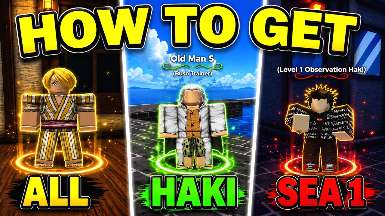 How To Get Every Haki (Flash Step, Buso Haki, & Observation Haki) in Haze Seas | Sea 1