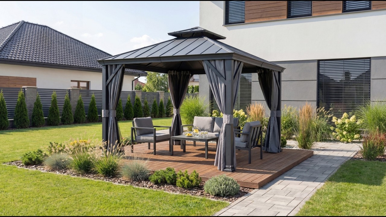 [How to Install] | SUNJOY 10x10 Hardtop Gazebo with Aluminum Frame | DIY Gazebo Installation
