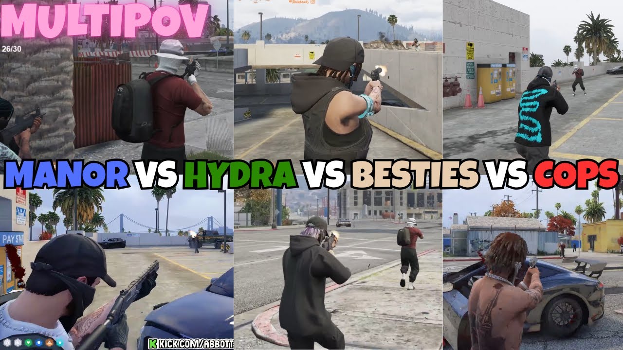 Manor vs Hydra vs Besties vs Cops | Bank Truck in Cypress/BSK Garage | MULTIPOV | NOPIXEL 4.0 GTA RP