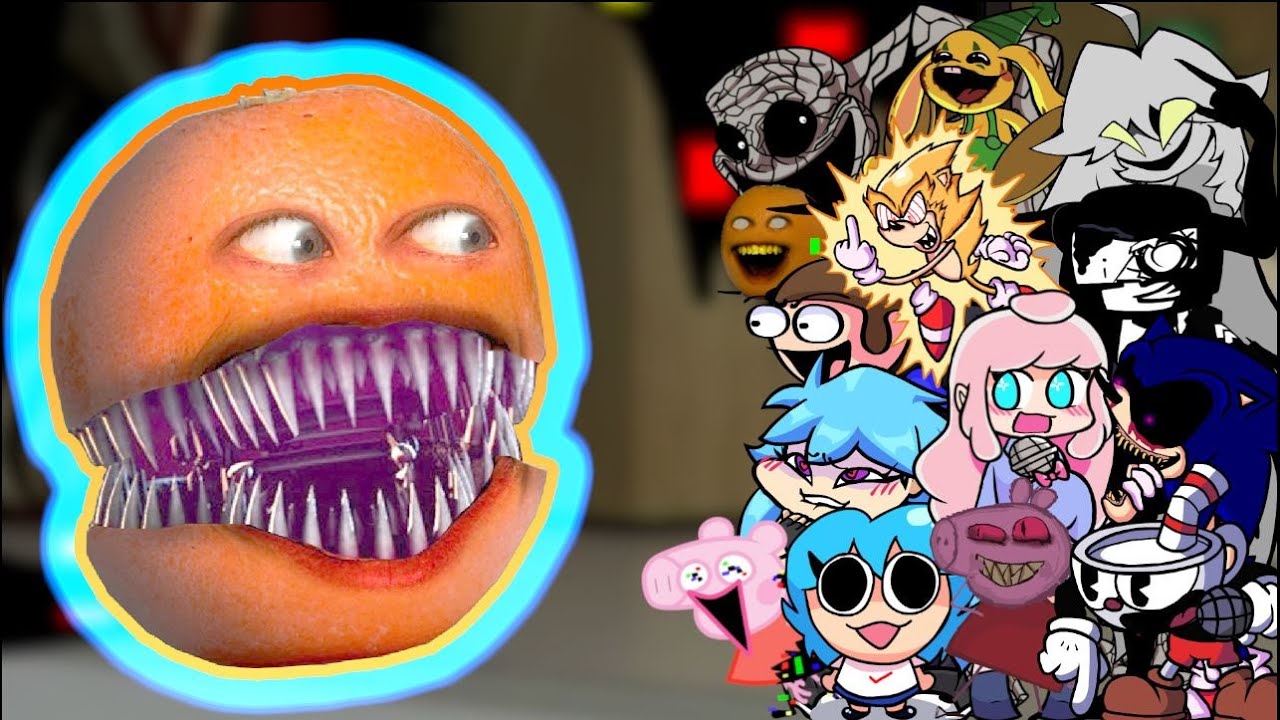 FNF Sliced(Vs Annoying Orange Glitch) But Different Characters Sing It🎵 Everyone (PibbyOrange)