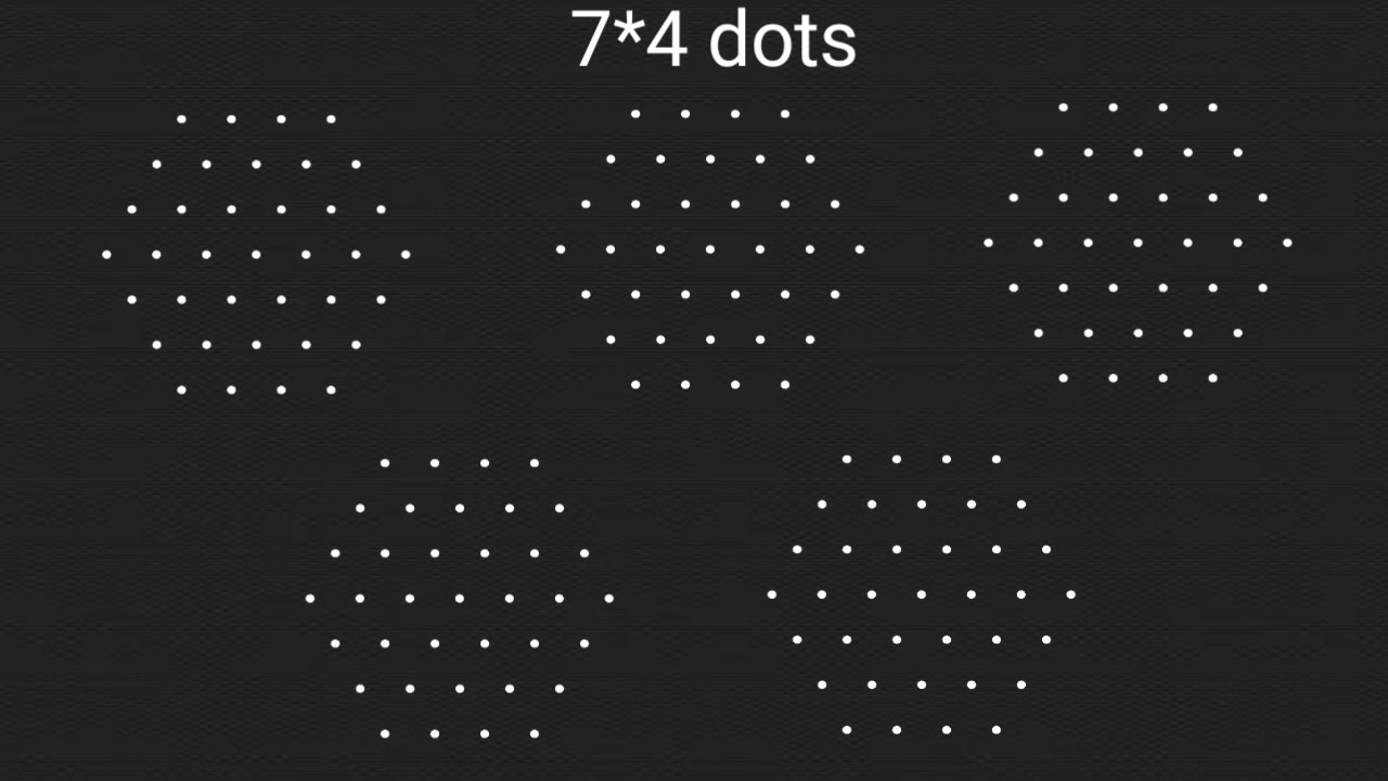 5 days 5 simple rangoli| 7*4 dots simple rangoli#simplekolamwithdots#dailymuggulu#flowerrangoli