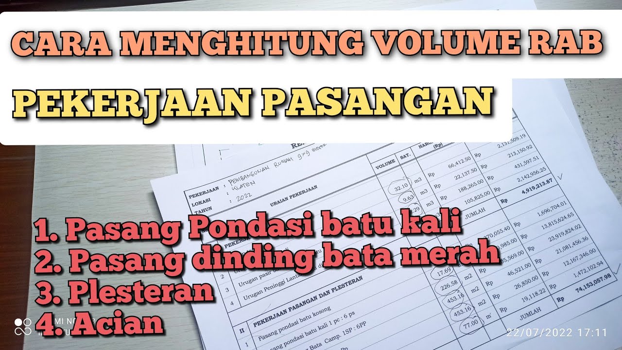 CARA MENGHITUNG VOLUME RAB (RENCANA ANGGARAN BIAYA) PART 2 PEKERJAAN PASANGAN ‼️PONDASI & DINDING