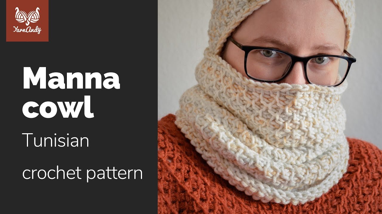 Free Tunisian honeycomb stitch pattern - Manna cowl
