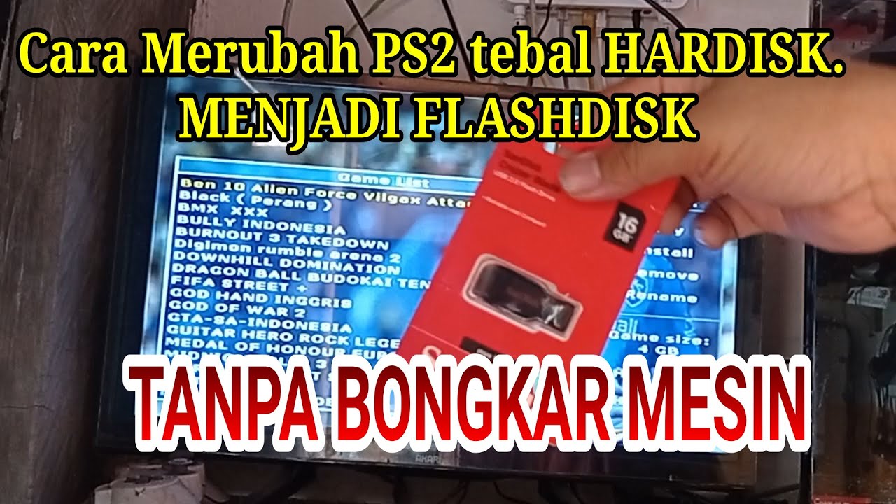 Cara Merubah PS2 tebal Hardisk. bisa pakai Flashdisk