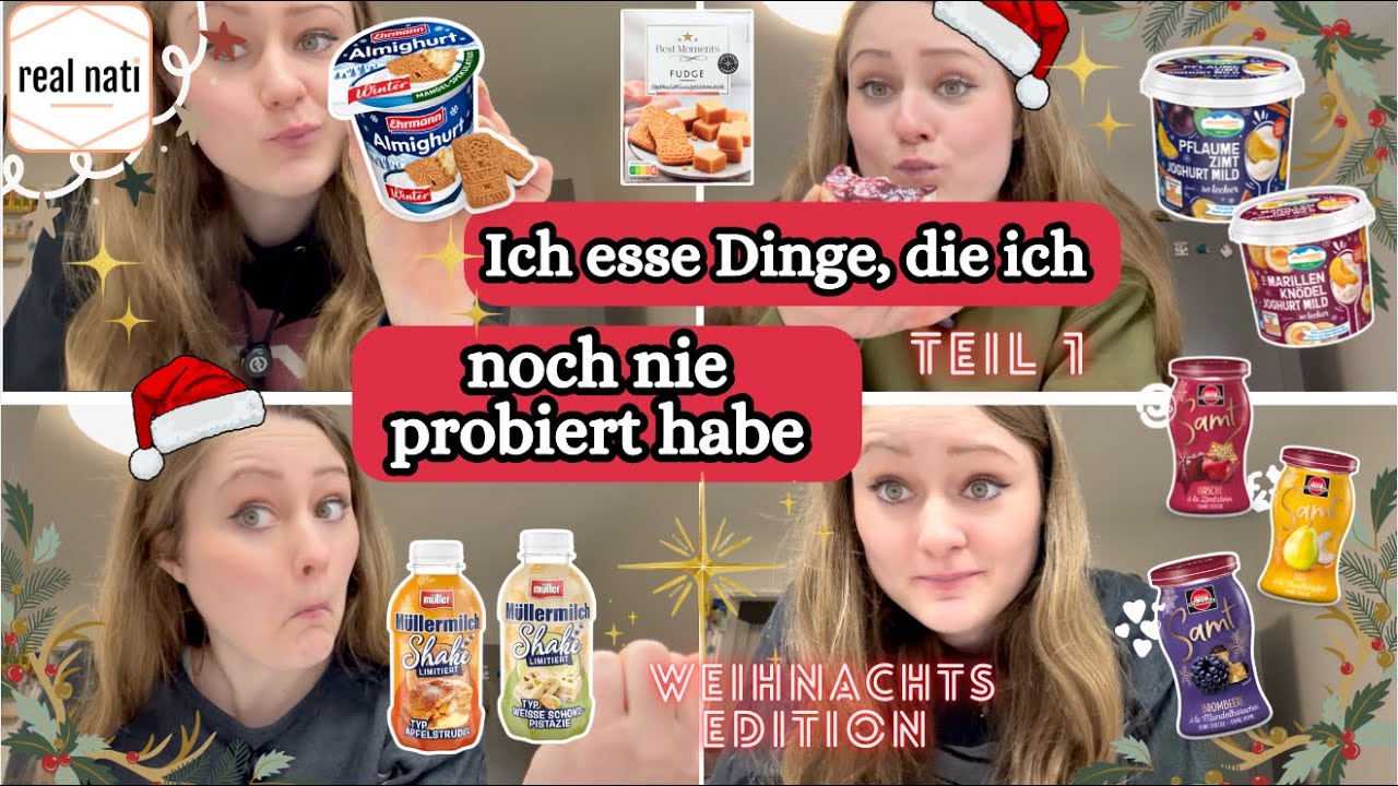 ICH ESSE DINGE, die ich NOCH NIE PROBIERT HABE 😳😍 Weihnachts ⭐️ Edition 🎅🏻 Teil 1 Taste Test Review