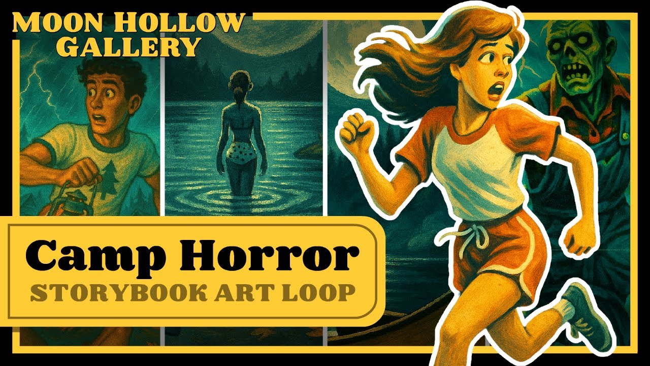 RETRO HORROR CAMP || 1980s Slasher Art Loop with Spooky Ambience & Calming Soundscape