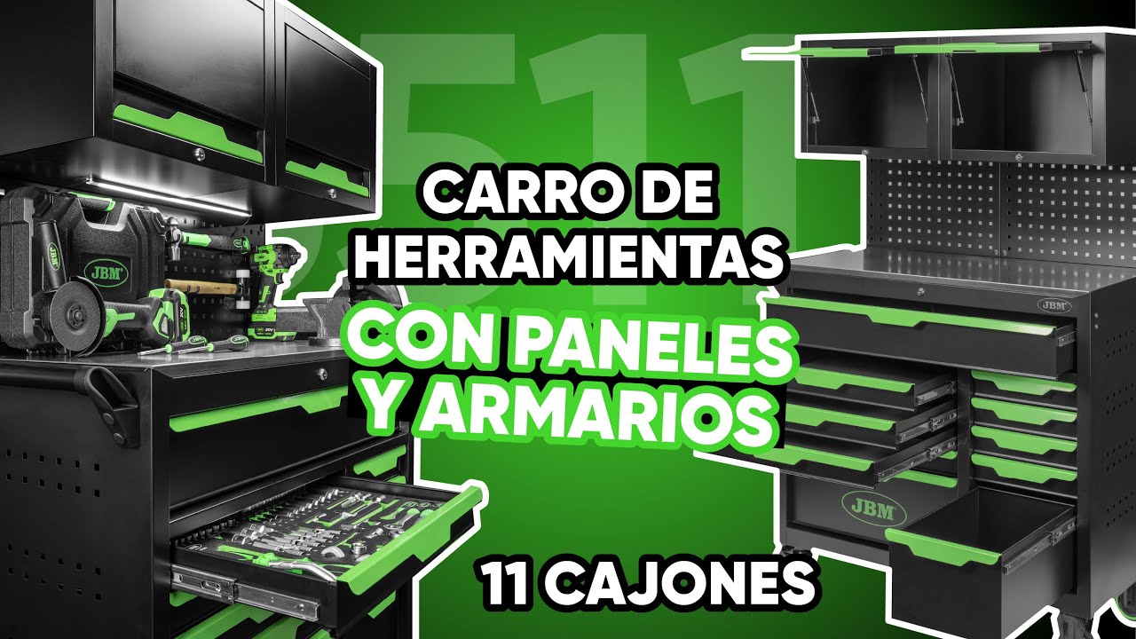 CARRO DE HERRAMIENTAS 11 CAJONES CON PANELES Y ARMARIOS | 55117 - 55118