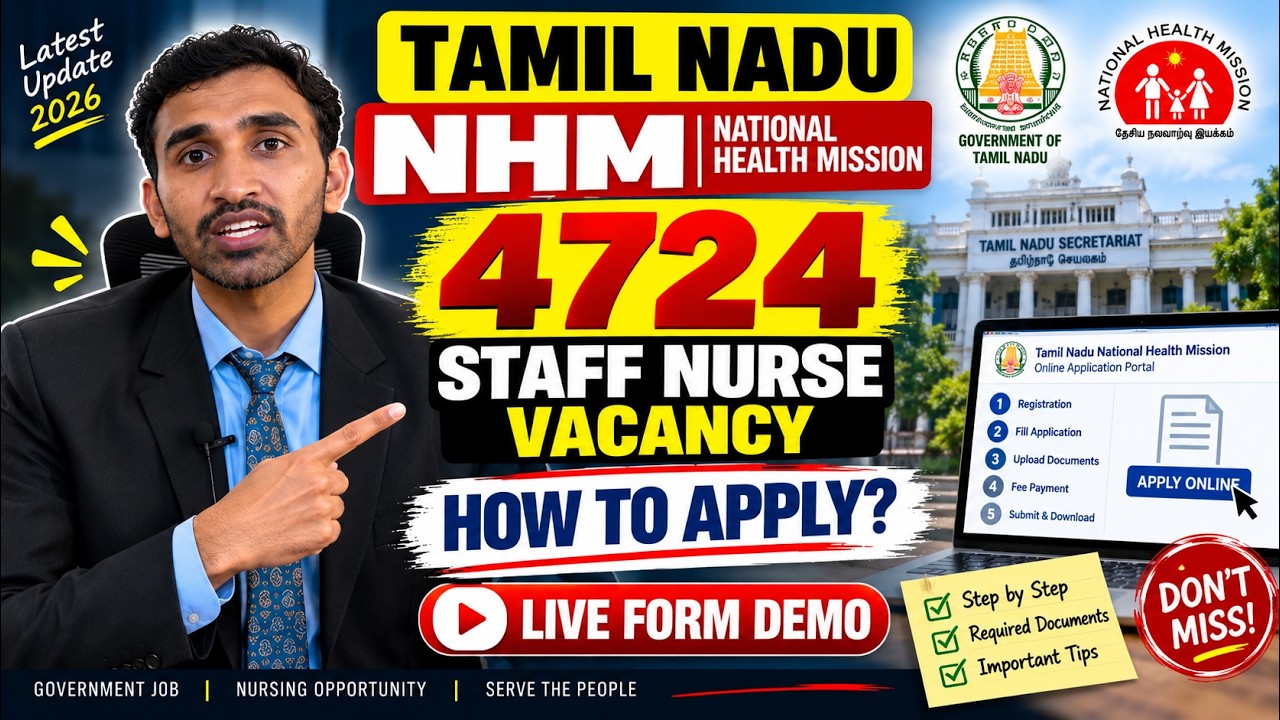NHM Tamil Nadu Staff Nurse 2026 Apply Now | 4724 Vacancy, Eligibility, Documents, District Wise