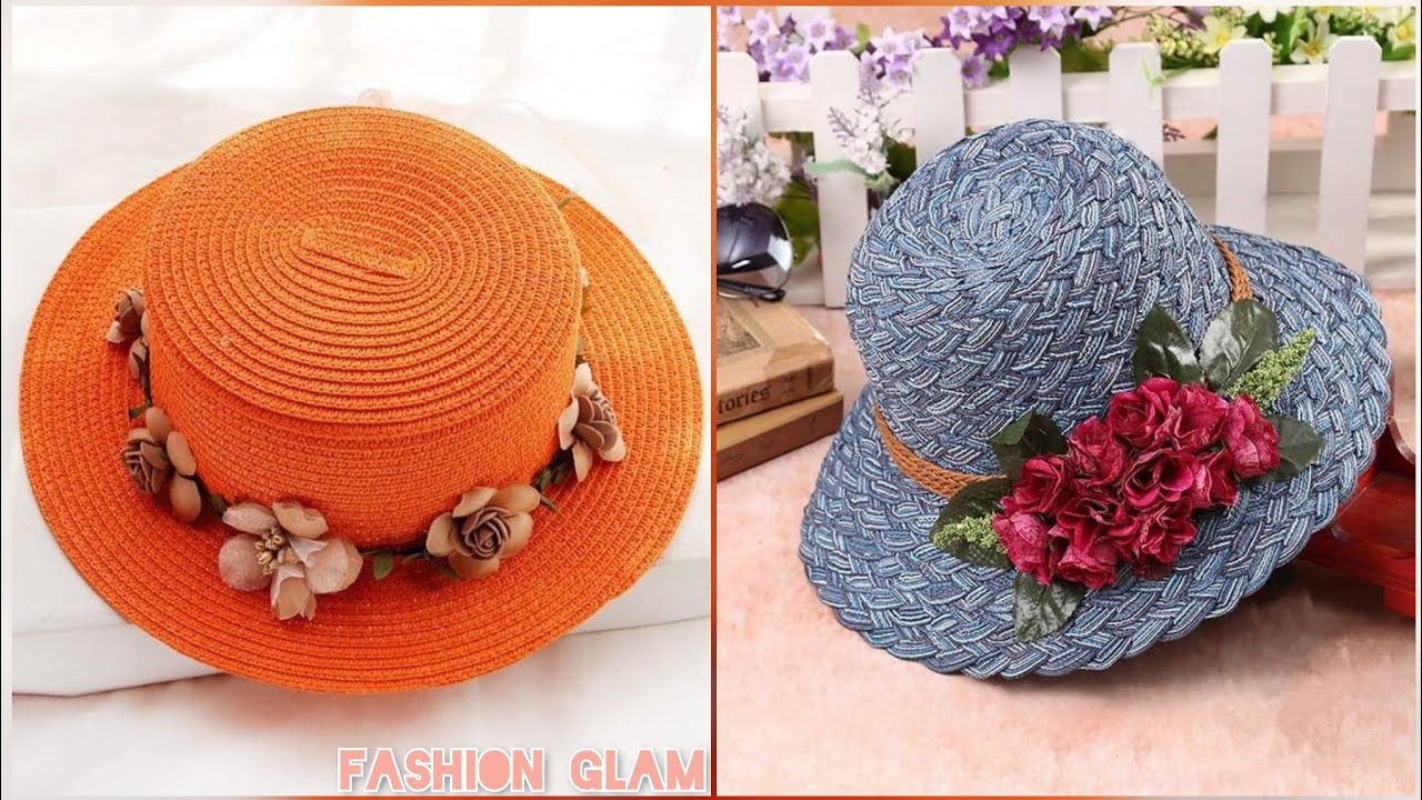 Women's Summer Beach Hats/Kentucky Derby Church Hat/Double Flowers Weave Straw Hats Style For Ladies