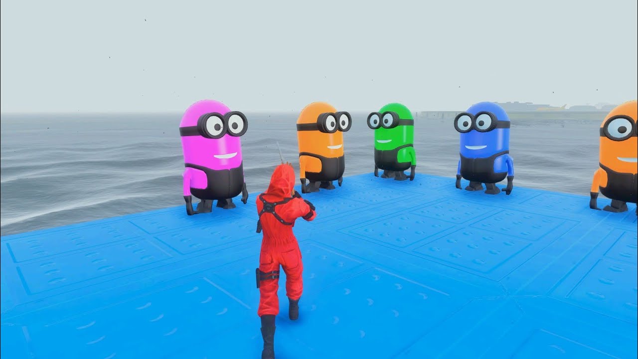 GTA 5 Epic Ragdolls RED SPIDERMAN VS RED MINION VS GREEN MINION (Euphoria Physics & Funny Fails)#4