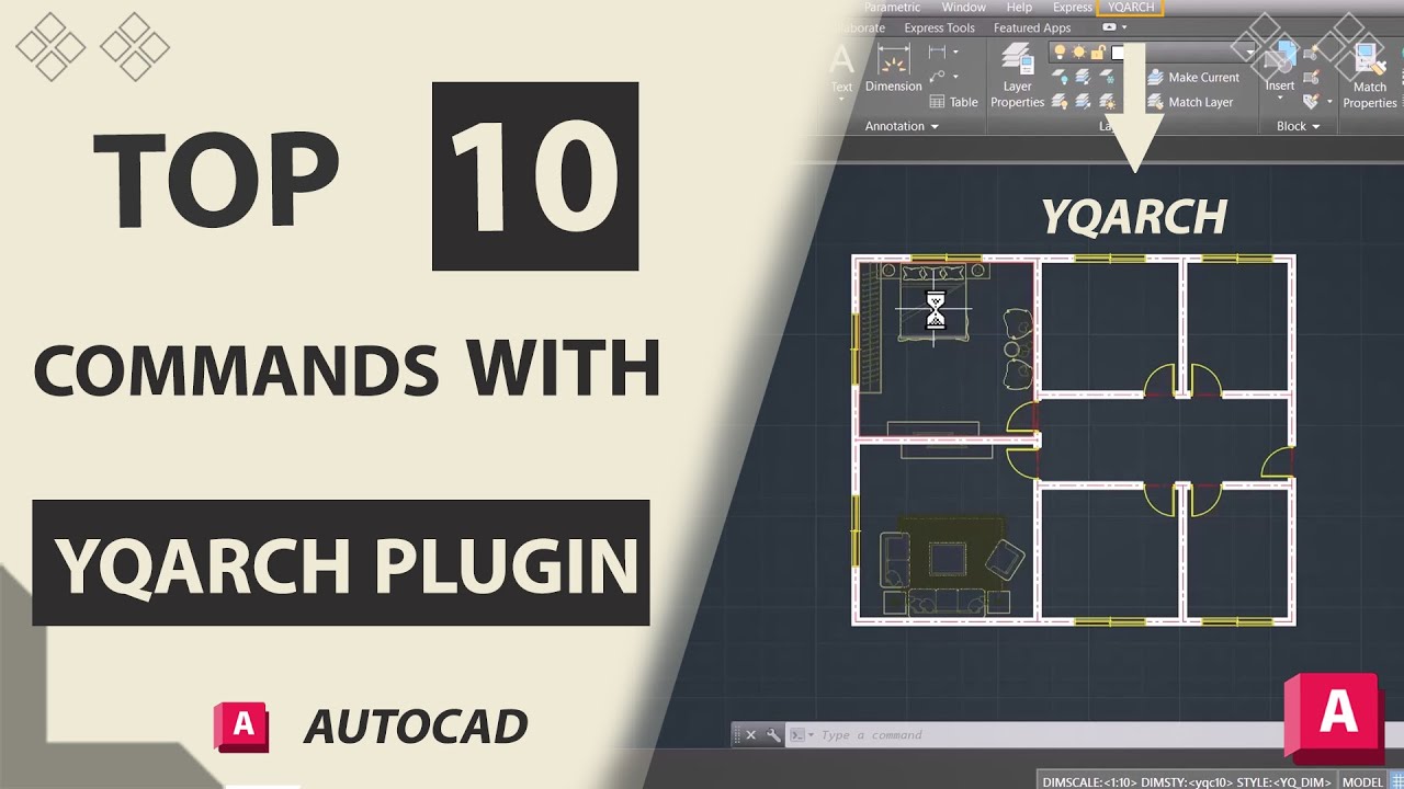 10 лучших команд AutoCAD для YQarch||лучший учебник по AutoCAD