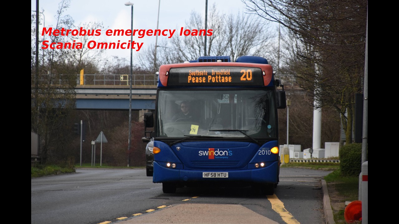 *MB Loans Part 5* - Swindon's bus company Scania Omnicity HF58 HTU 2010 on route 20