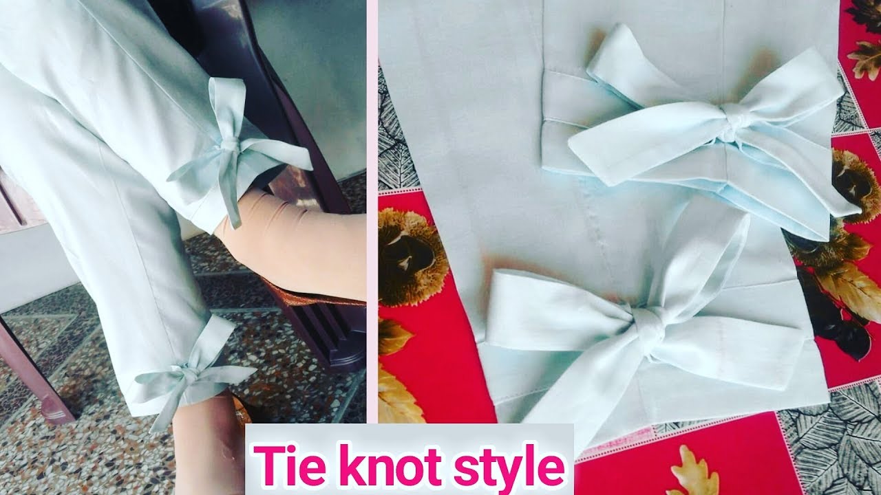 Tie knot trousers/capri bottom design cutting and stitching in Urdu/Hindi by Fizza Mir