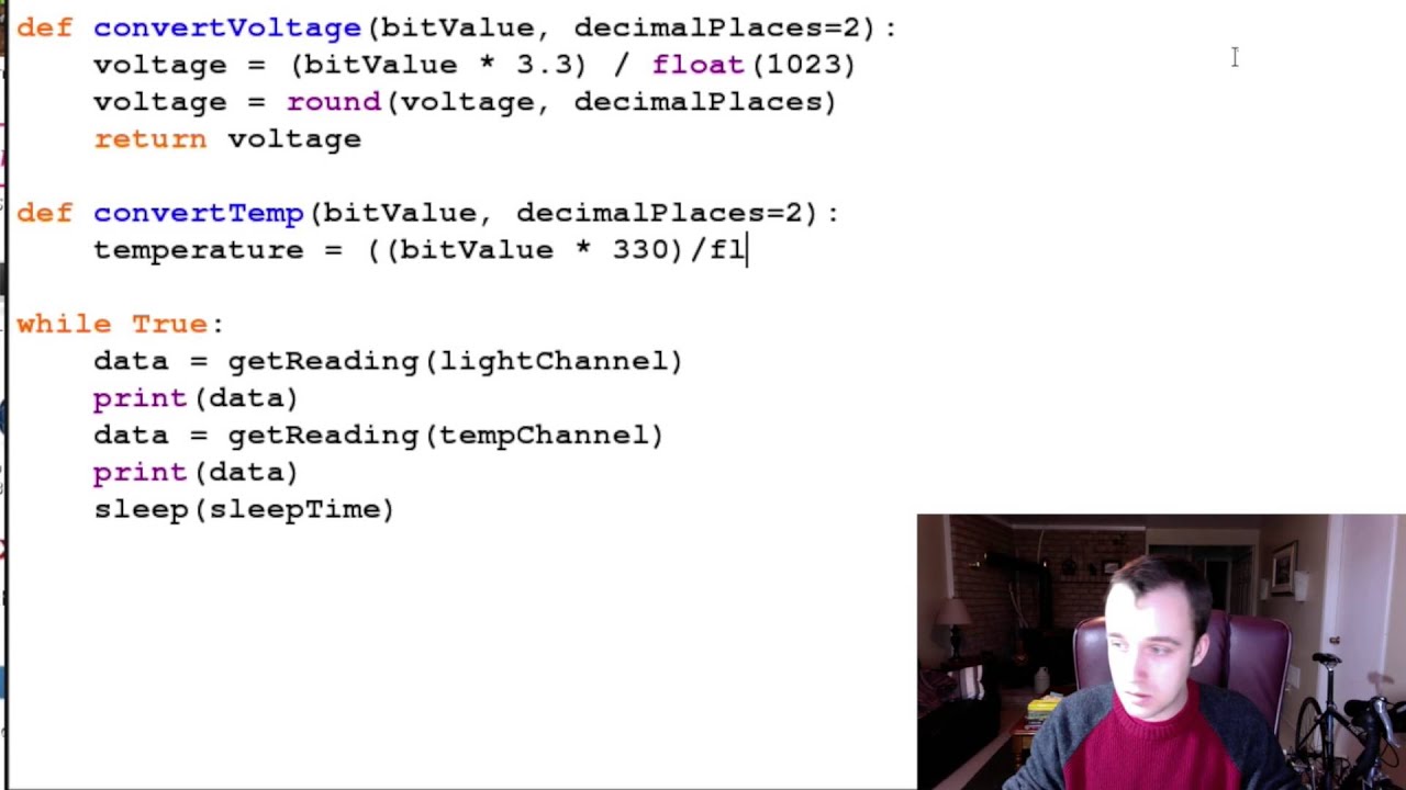 Raspberry Pi Tutorial 24 - GPIO Analog Sensor Programming 2