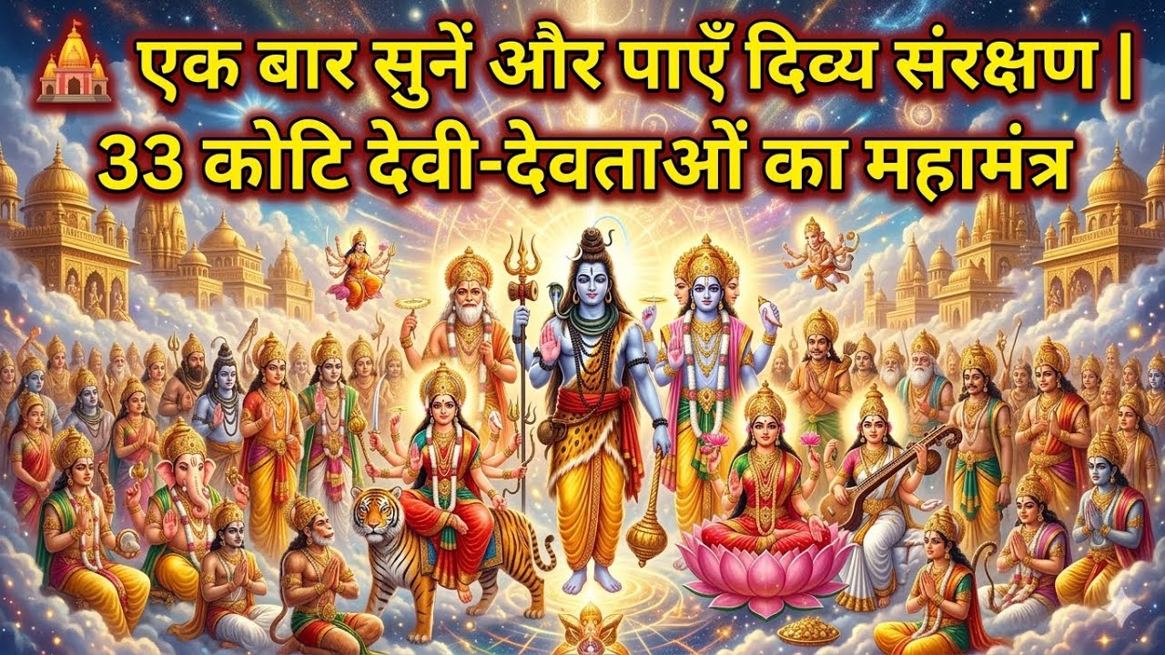 🛕 एक बार सुनें और पाएँ दिव्य संरक्षण | 33 कोटि देवी-देवताओं का महामंत्र Powerful Protection Mantra