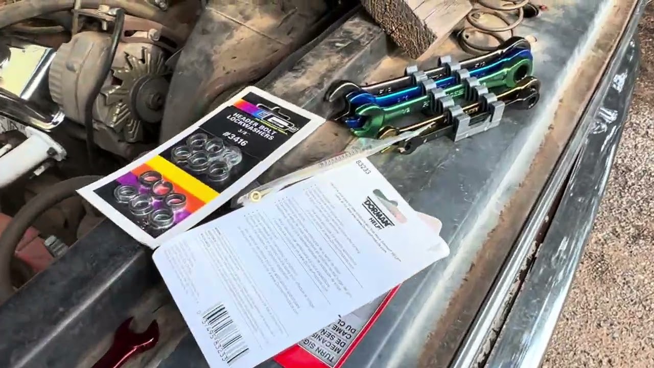 Finishing up the headers on my 75 Square Body Chevy aka The Chevyland. 