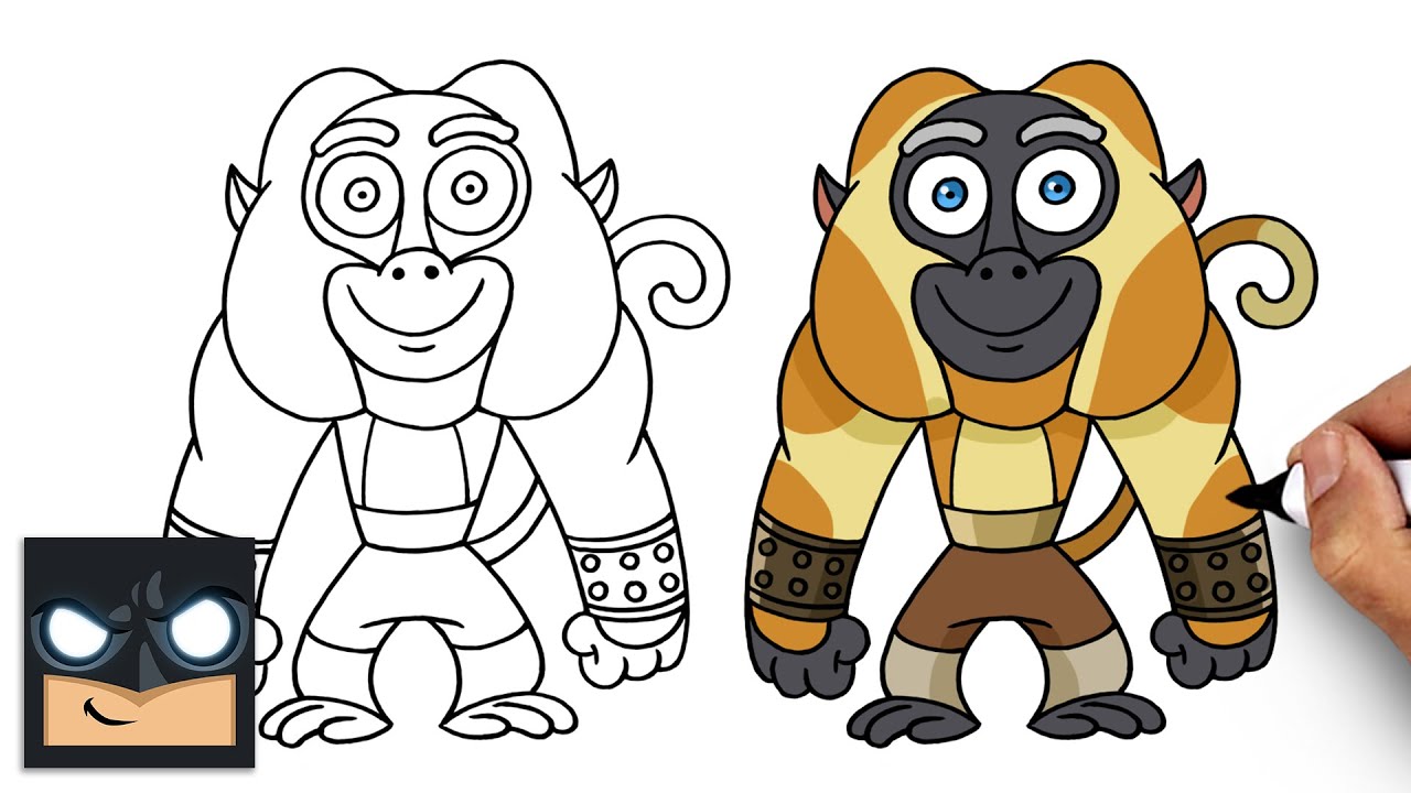 How to Draw Master Monkey | Kung Fu Panda