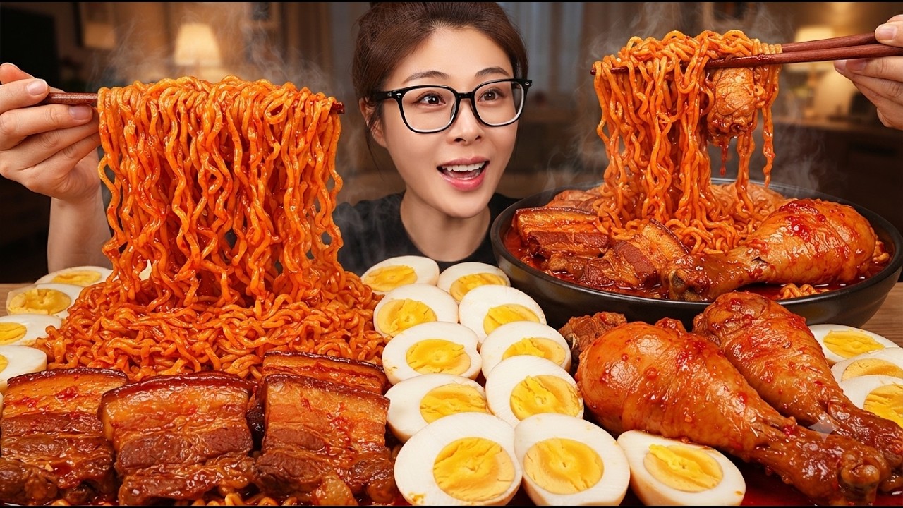 【ASMR】【MUKBANG】BEST FOOD SPICY NOODLES EGGS COMPILATION | CHINESE FOOD MUKBANG | 食べる | 吃播 #咀嚼音