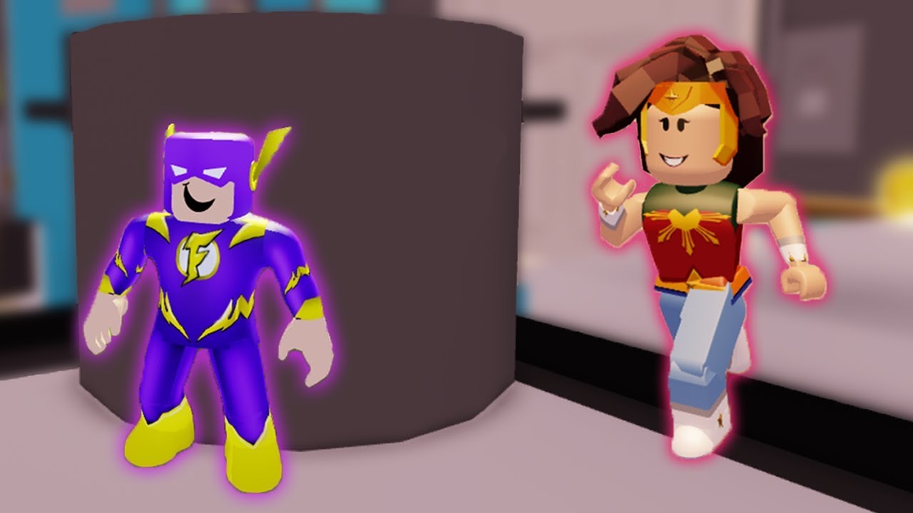 ROBLOX: VELHOTE E TIA GRA&Ccedil;A NO ESCONDE-ESCONDE DE SUPER HER&Oacute;IS! (Hide VS Seek)