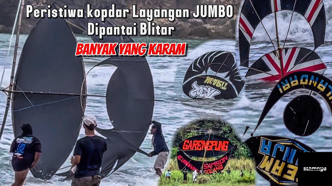 PERISTIWA BANYAK LAYANGAN JUMBO TENGGELAM PAS KOPDAR DI PANTAI BLITAR