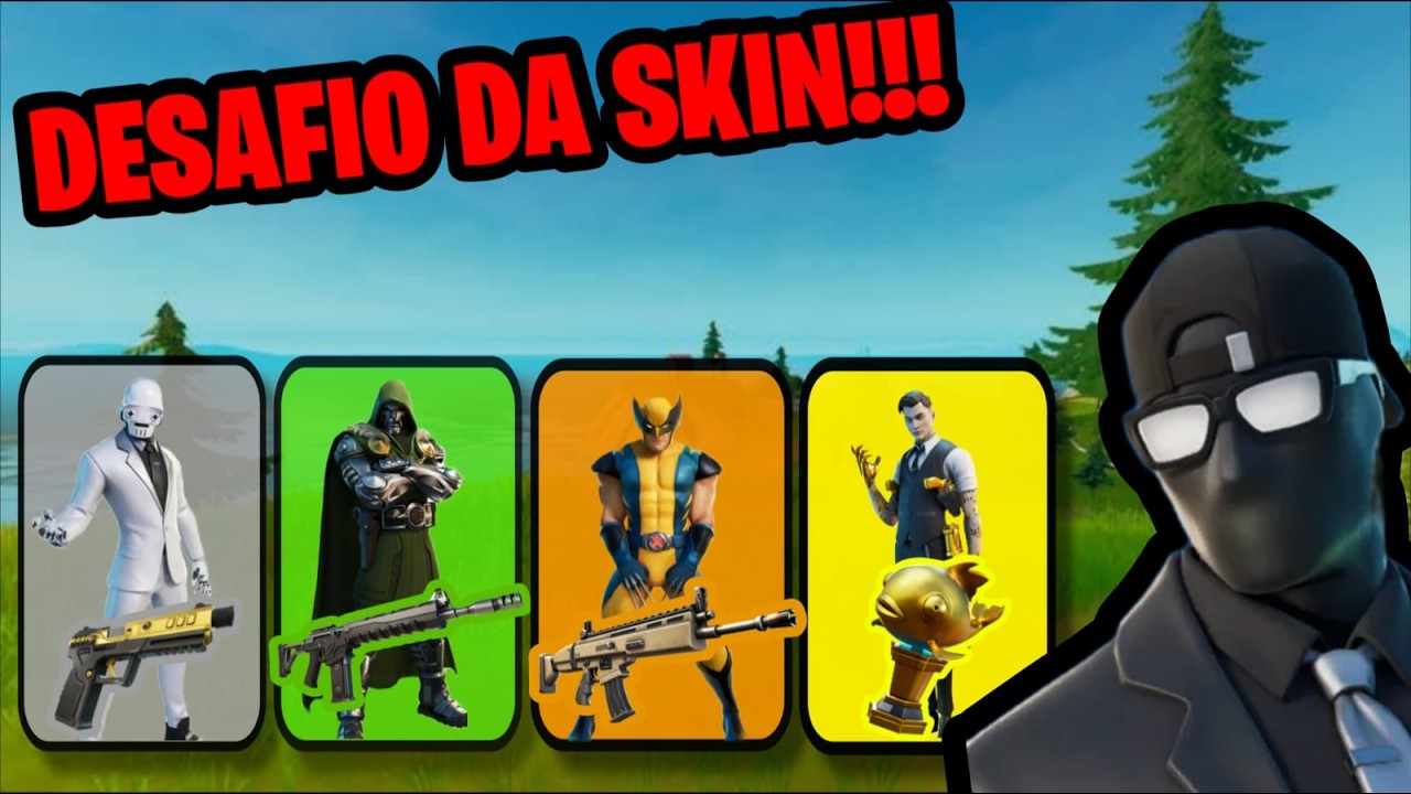 fortnite, mas A COR DA SKIN DECIDE A RARIDADE DO LOOT!!!!!!