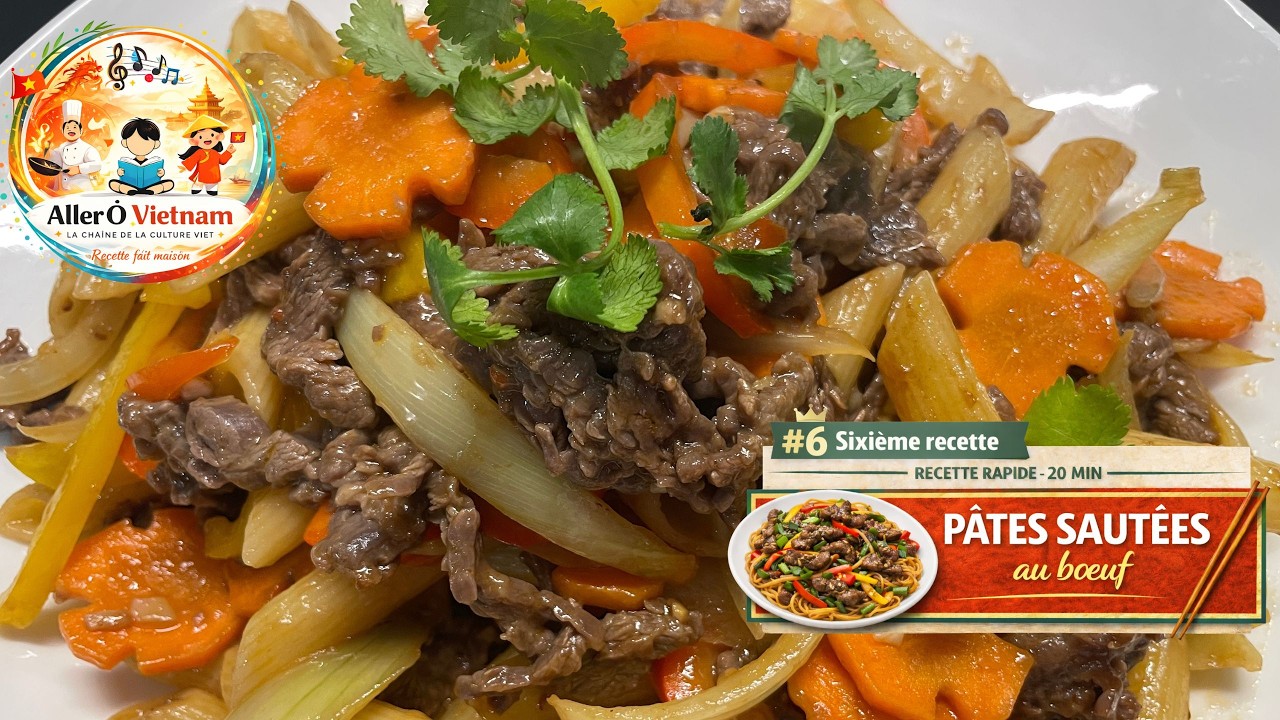 Pâtes sautées au bœuf | Recette vietnamienne rapide (20 min)