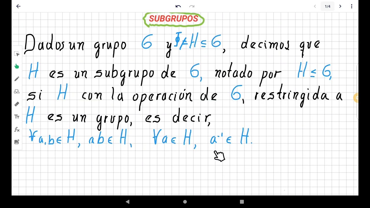 Clase 32: Subgrupos