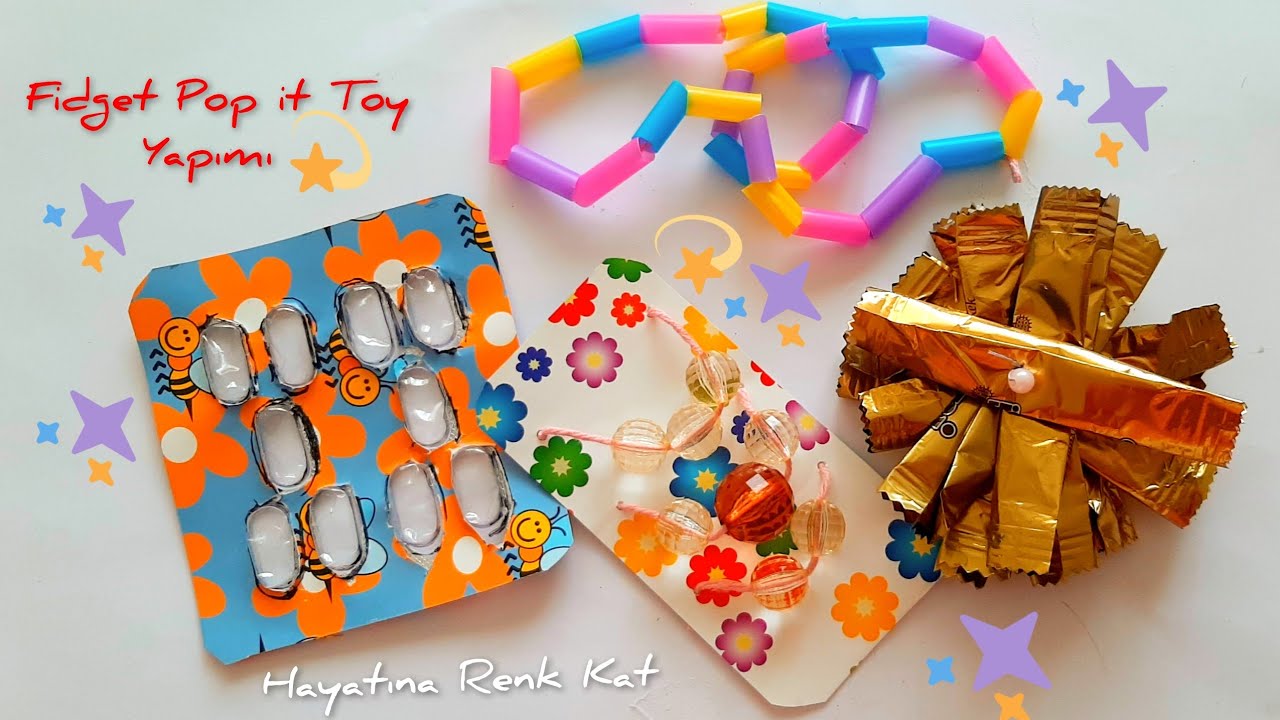 4 Farklı Fidget Pop it Toys Yapımı 😍Diy Fidget Toys Yapımı 🎈Çok Eğlenceli🎈