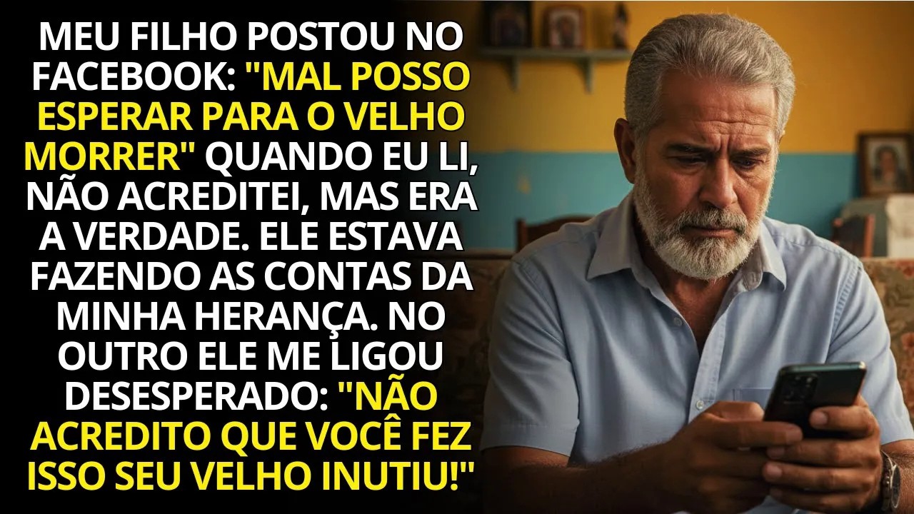 Meu filho postou: “Mal posso esperar para o velho morrer!”, no outro dia, bloqueei tudo e sumi.