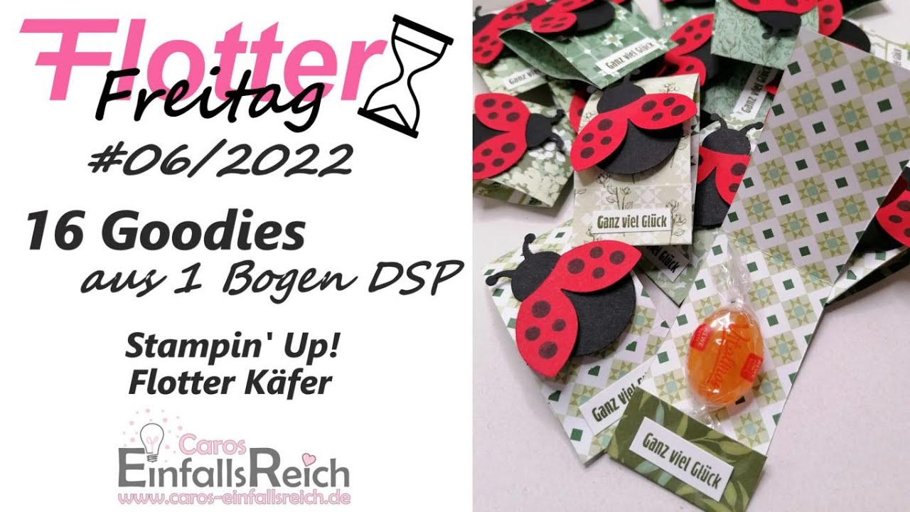#06-22 Flotter Freitag | 16 schnelle Goodies aus 1 Bogen DSP | Stampin' Up! Flotter Käfer