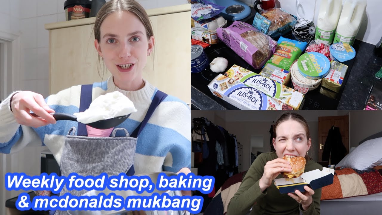 My weekly food shop, baking and pack with me!