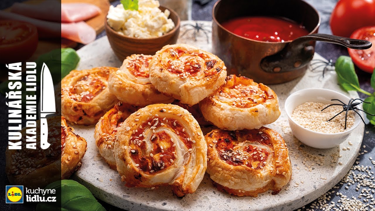 Pizza šneci z listového těsta - Roman Paulus - Kulinářská Akademie Lidlu