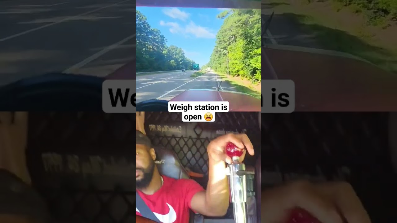 Entering weigh station #18speed #downshifting #largecar #6nz #trucker  #peterbilt #peterbilt379 #CAT