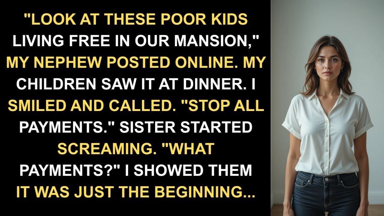 “Poor Kids Living Free in Our Mansion,” My Nephew Posted — I Smiled and Called…