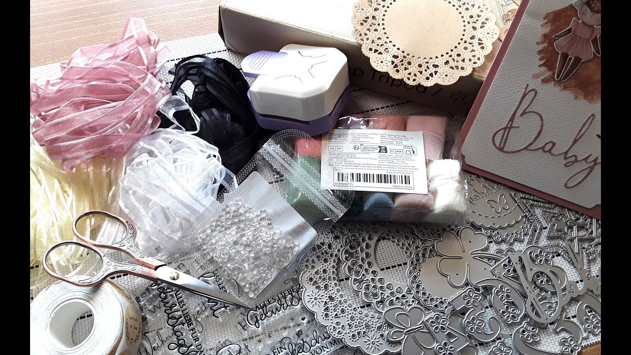 Temu Haul | das allererste Mal | Stanzen, Stempel, Bänder... | Karte basteln mit den Temu Stanzen