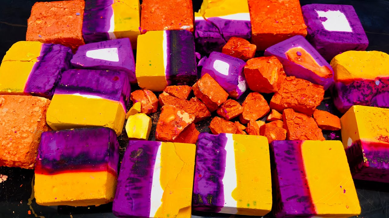 Fresh Half Dyed Gym Chalk Crush For @samiksha6913 | Crunchy Fluffy Fresh Dyed Chalk ASMR Crush
