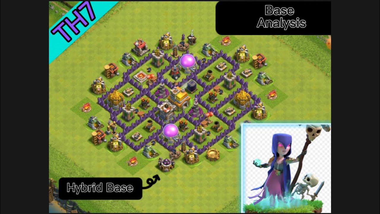 Incredible TH7 Hybrid/Trophy Base Design 2022! - Clash of Clans!