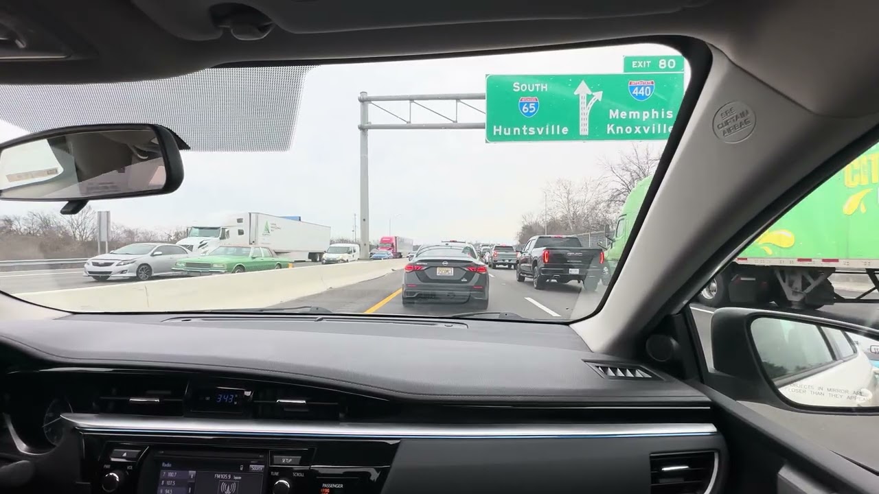 Tuesday Afternoon GRIDLOCK Traffic - Nashville - RAW Unedited - Commute Home 
