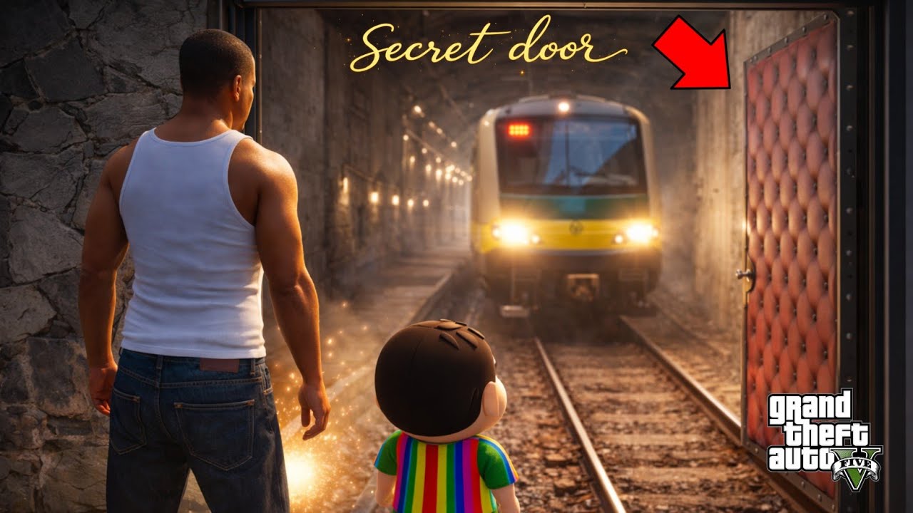 Franklin Chop & Shinchan Found A Hidden Railway Station Inside Door In Gta 5